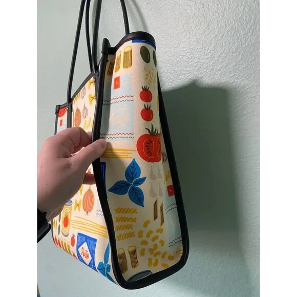 Kate Spade Pasta Mangia Italy Italian Tote Bag Rare Hard to Find - Picture 6 of 10